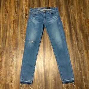AG Adriano Goldschmied Jeans Women's 26 The Stevie Ankle Slim Straight Frayed